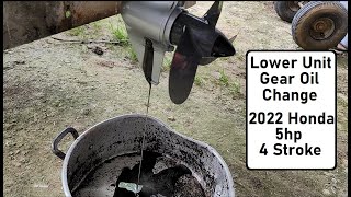 How to Change Lower Unit Gear Oil 2022 Honda 5 HP 4 Stroke Outboard by JRMSweeps 2,416 views 1 year ago 2 minutes, 1 second
