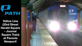 [RISKY] PATH: PA-5 Yellow Line Train at Pavonia Newport! (April 2021)