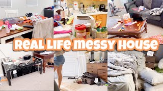 SPEED CLEAN WITH ME | COMPLETE DISASTER | REAL LIFE MESSY HOUSE CLEAN WITH ME