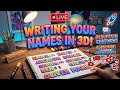 WRITING YOUR NAMES LIVE! 3D Bubble Letters Marathon (Global Tour) ✍️🚀 InkedPeace is live