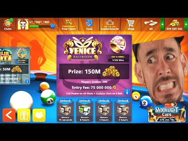 8 Ball Pool The New Update 4 1 0 Insane Trick Shots On 150m Table Youtube