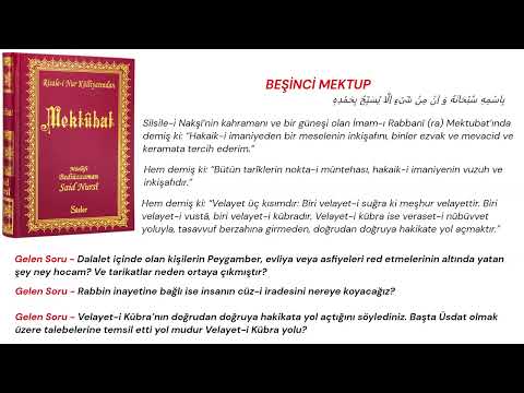 11) Beşinci Mektup (İman Hizmeti) (09.08.2023)