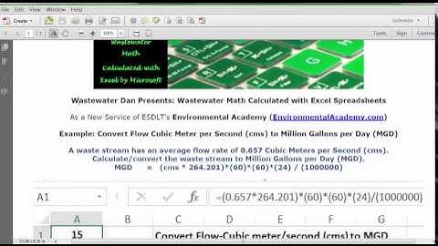 Calculate/Convert Flow from cms to MGD