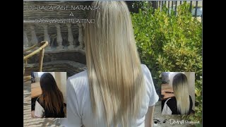 DE BALAYAGE NARANJA A BALAGAYE PLATINO