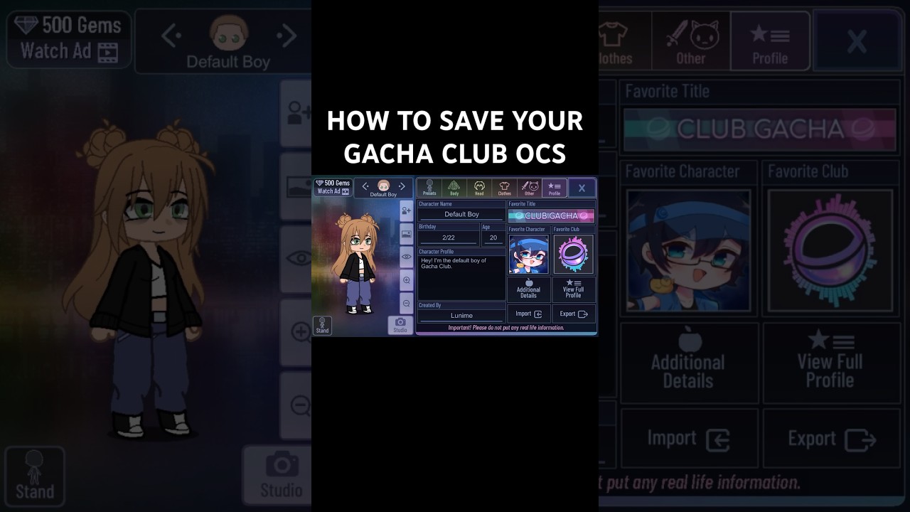 HOW TO SAVE YOUR GACHA CLUB OCS || #capcut #gacha #tutorial