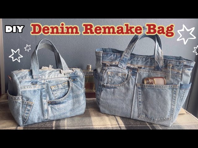 Denim Remake Bag] Denim is the best! Simple but cool! - YouTube