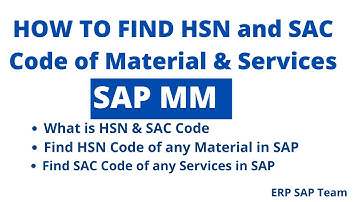 How to find HSN  and SAC Code (control code) in SAP