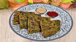 एक चम्मच तेल में मूंग पालक का हेल्दी नाश्ता | Moong Palak Cheela | Healthy Breakfast |