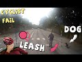 Not the Smartest Cyclist - Dog Leash gets caught on pole