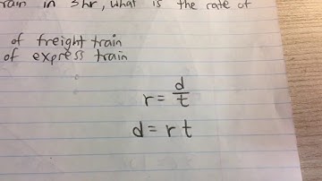 Two Trains Leaving a Station - Rate System of Equations Word Problem (Example)
