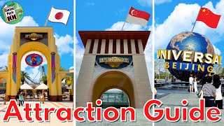 All 3 ASIA Universal Studios ATTRACTION GUIDE - Japan, Singapore & Beijing - ALL RIDES & SHOWS -2023