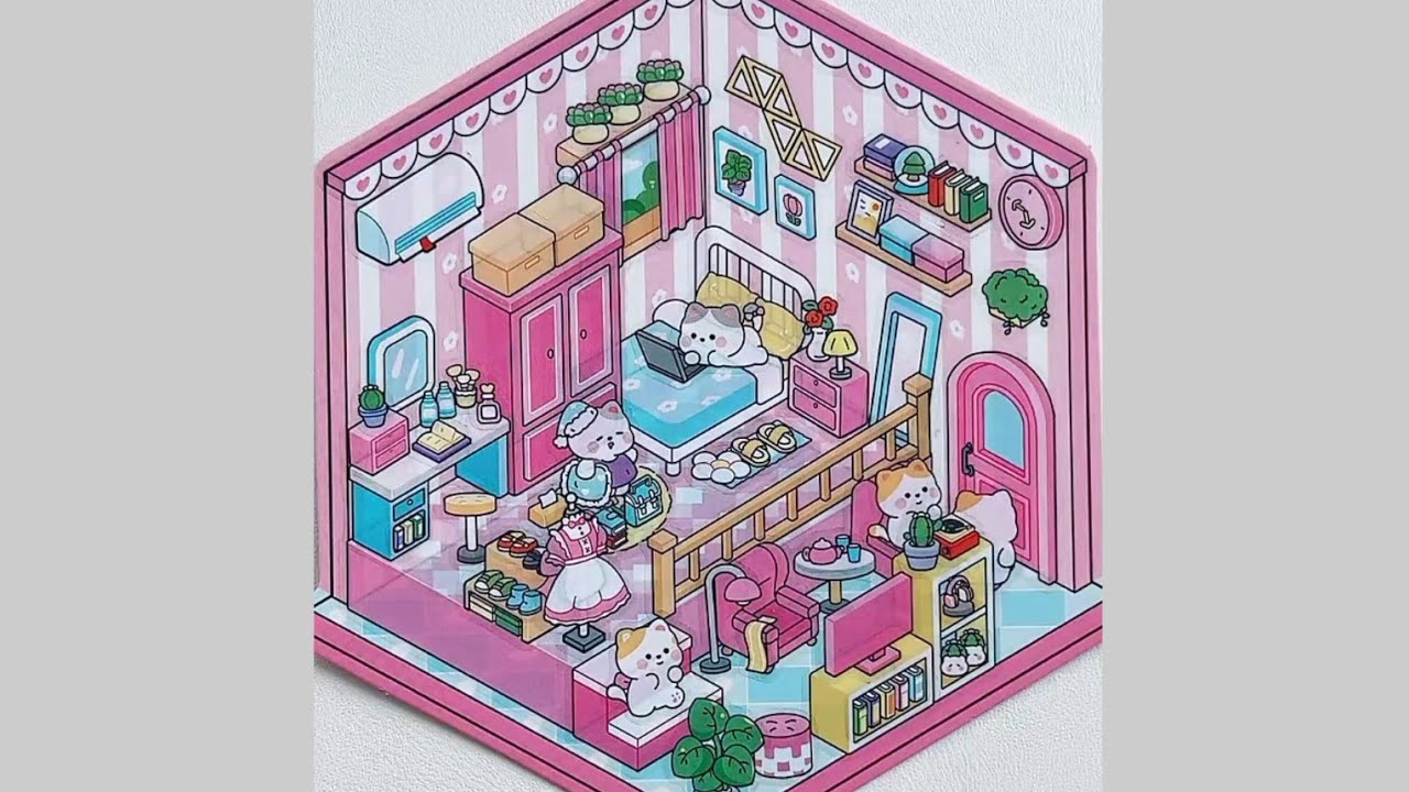 ASMR | Pocket Houses | DIY Sticker Scene 