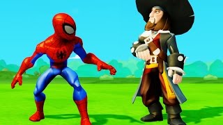 Видео для детей Человек Паук против пирата Барбосса и Тачки Машинки Дисней Spider Man VS Barbossa
