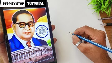 How To Draw Dr. B.R Ambedkar Drawing Step By Step Tutorial @AjArts03