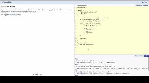 A Tour of Go: Maps Exercise