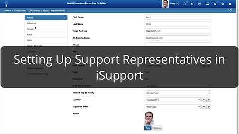 Setting Up Support Representatives in iSupport
