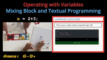 Variable Operations: Coding Activity for Ages: 6 - 9+ [Mixing Block and Textual programming]