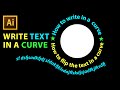How to write text in a curve, line and in a circle | Illustrator beginner tutorial