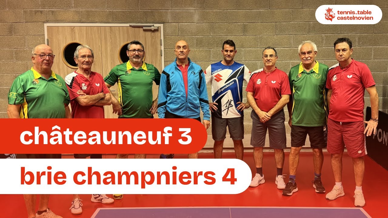 CHÂTEAUNEUF (3) VS BRIE-CHAMPNIERS (4) •  Championnat par équipes Ph.1 25-26 • Tennis de Table
