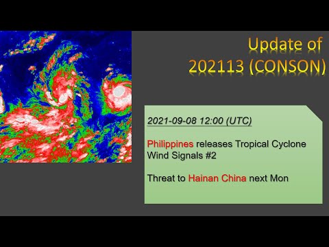 [UPDATE 2] Forecast of Typhoon 202113 (CONSON) 颱風康森路徑預測 |
