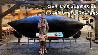 CIVIL WAR SUBMARINE rediscovered in 1878 while dredging Bayou St. John in NEW ORLEANS.