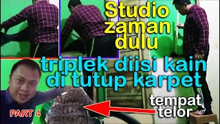 pembuatan studio peredam kedap suara kain dimasukan ke triplek ditutup karpet tehnik soundproofing 4