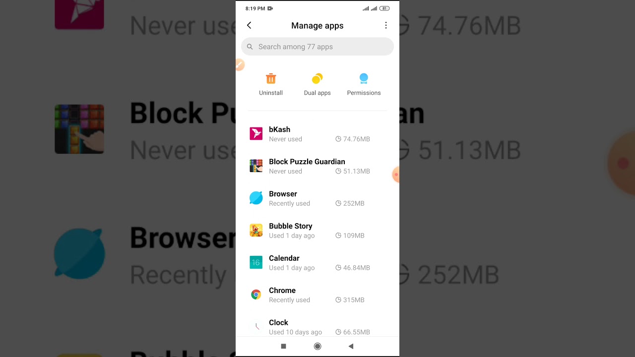 Services and feedback apps version check on redmi note 8