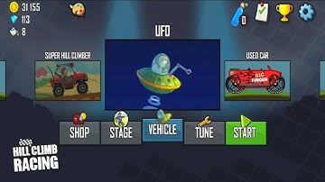 Hill climb racing - UFO new vehicle unlock - gameplay