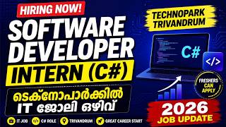 Technopark Trivandrum Hiring Software Developer Intern (C#) | IT Jobs Kerala 2026