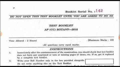 HPPSC Assistant Professor - Botany 2018 exam | Himachal General Studies Portion |