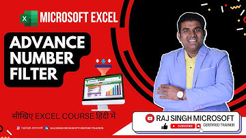 Excel Advance Number Filter | MS Excel in Hindi VNO.4 | Raj Singh Microsoft