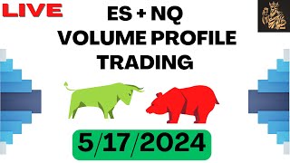 🔴LIVE: May 17th $ES + $NQ Trading with Volume Profile, ATAS - Apex Funded Traders 142/200