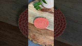 Macrame Oval Trivet #diy #macramedecor #shorts