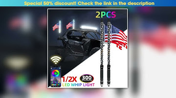 Universal 12PCS 60CM LED Whip Light RGB LED Flagpole Lamp APP Remote Control Decorative Light For