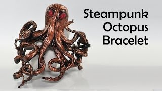 Steampunk Octopus Bracelet - polymer clay tutorial