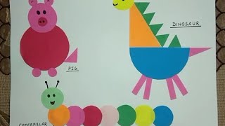 Animals using different shapes/Paper craft idea/Making animals with  mathematical shapes - YouTube