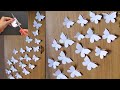 Easy white paper butterfly wall decoration  how to make paper butterfly 5 minutes craft