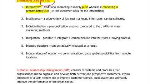 ACCA P3 - 34 E-marketing and the 6I