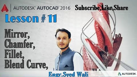 HOW TO USE MIRROR ,CHAMFER ,FILLET AND BLEND CURVE COMMANDS IN  AutoCAD FULL Tutorial udru&hindi.