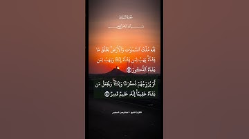 سورة الشورى من الايه ٤٩-٥٠ للقارئ الشيخ عبد الرحمن السديس
