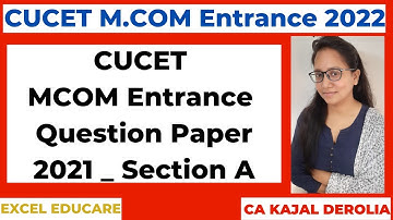 CUCET Mcom Entrance Question Paper 2021 | Section-A | CUCET | Part 1 | CUET | CUET NTA |CUET PG |