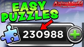 Easy Puzzle Farm on Anime World Tower Defence