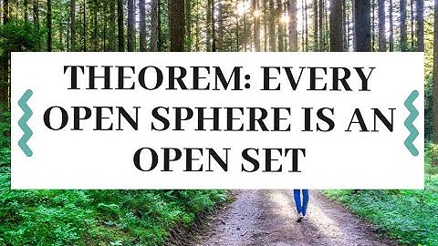 Metric Space Theorem: "Every open sphere is an open set"