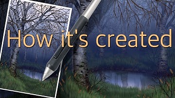 How is Digital Art Made in GIMP? 🌄 Digital Landscape Painting ‘Among Cold Dark Birches‘