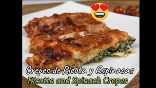 Crepes de Ricota y Espinaca / Ricotta and Spinach Crepes / Simple, Saludable y Rápida! Sin Huevos#65