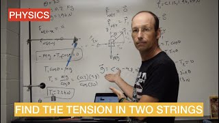 How do you find the tension in two strings? Details