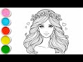 Cute Barbie Girl Drawing for kids, Painting & Coloring for kids, Toddlers | Let's Draw Together