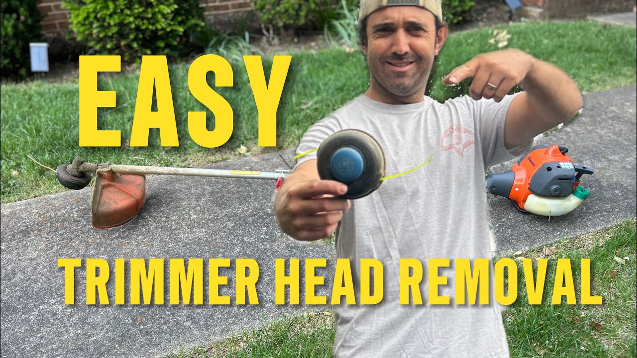 HOW TO Remove a weed eater trimmer head - FAST AND EASY! - YouTube