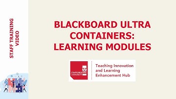 Blackboard Ultra Containers: Learning Modules