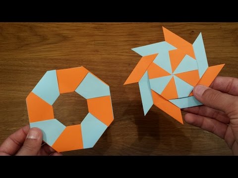 How To Make a Paper Transforming Ninja Star - Origami